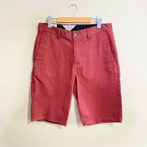 ✌️2/$10✌️ Volcom Red Flat Front Shorts Classic Style Chino Size 30